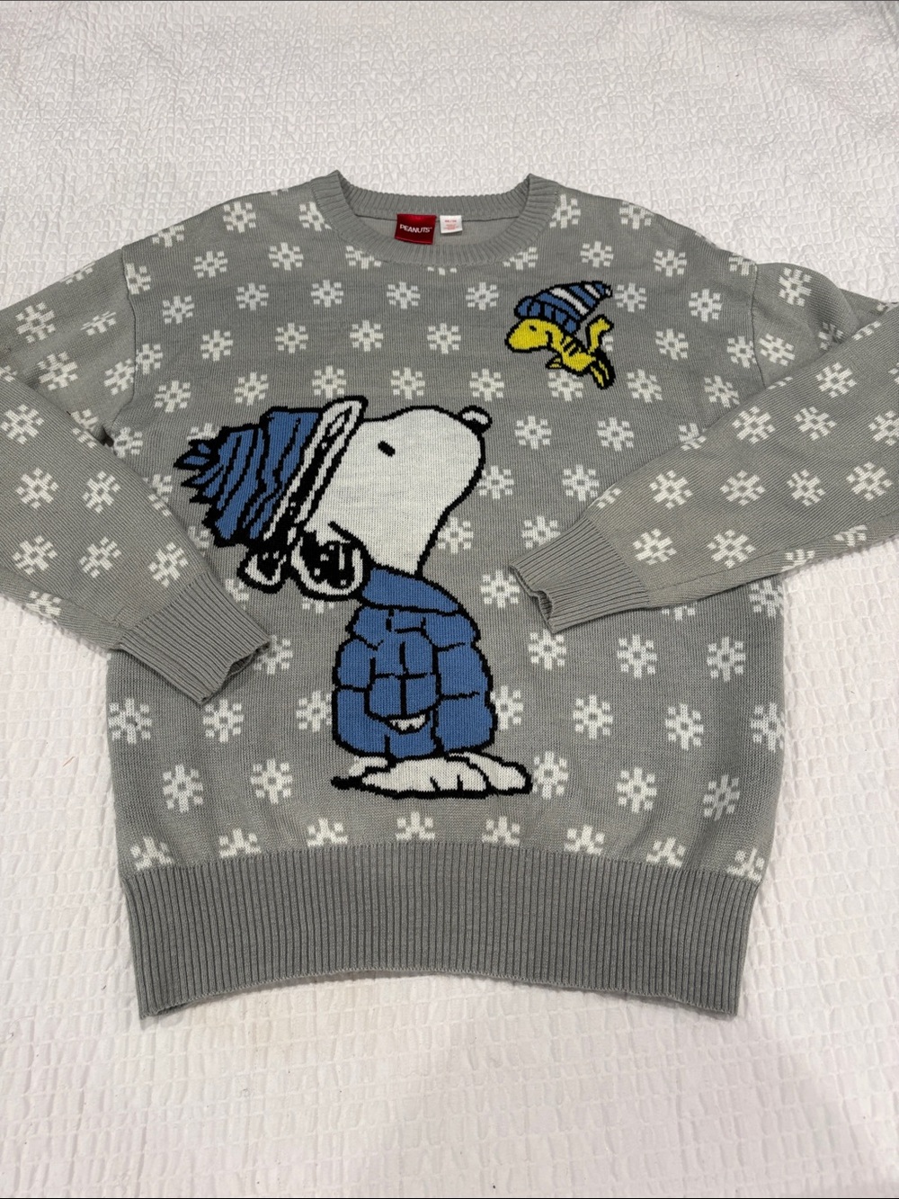 Peanuts Grey Snoopy & Woodstock Crewneck Holiday Sweater
Size XS Ladies